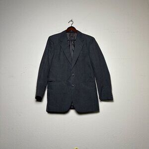 Calvin Klein Mens Wool Pinstripe Blazer Suit Jacket Gray Size 38R France Work